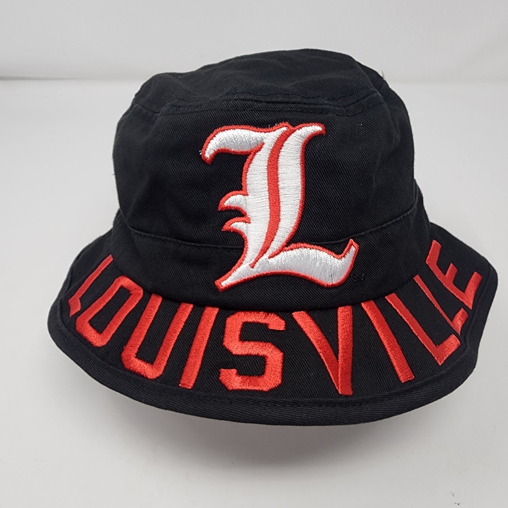 Adidas Louisville Cardinals Hat S/M NCAA Fan Gear Cotton Bucket Black 2014